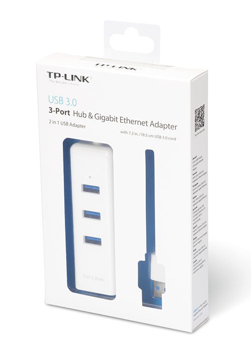 TP-LINK Αντάπτορας USB 3.0 Hub & Gigabit, 3 Port, 18.5cm 2 3 Port