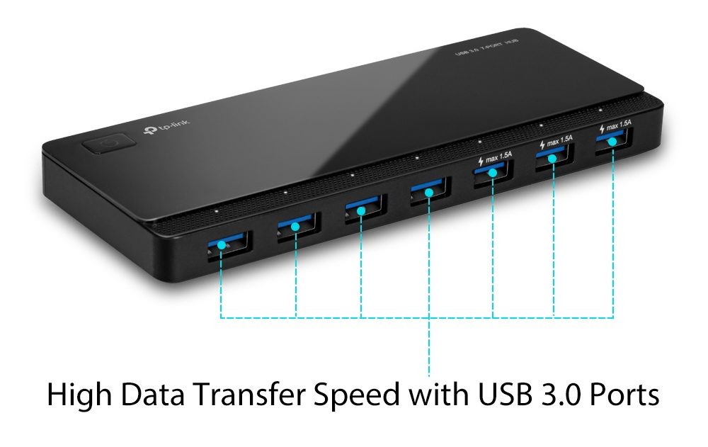 TP-LINK USB Hub UH700, 7 USB 3.0 Ports, με 3 θύρες φόρτισης, Ver. 3.0 2 7 USB 3.0 Ports