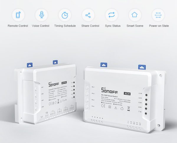 SONOFF Smart Διακόπτης WiFi 4CH R3, 4 θέσεων, 16A, λευκός - Image 5
