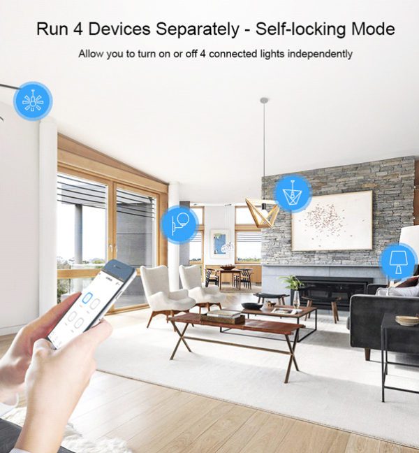 SONOFF Smart Διακόπτης WiFi 4CH R3, 4 θέσεων, 16A, λευκός - Image 6