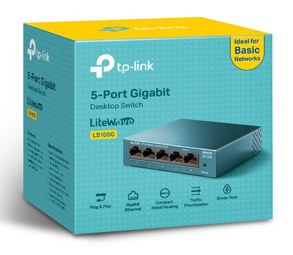 TP-LINK Desktop Switch LS105G, 5-port 10/100/1000Mbps, Ver. 1.0 - Image 6